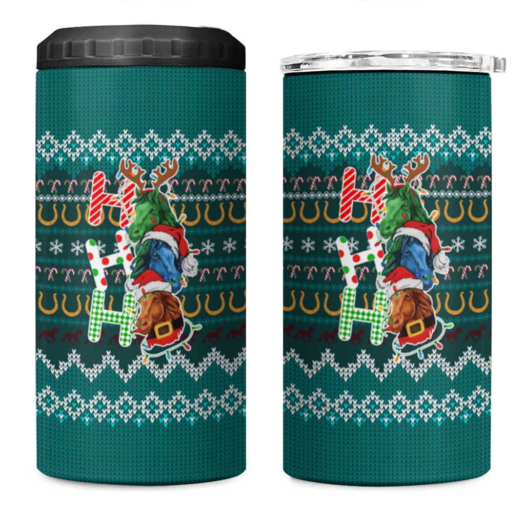 Horse Ho Ho Ho Christmas Design 4 in 1 Can Cooler Tumbler Funny Xmas Holiday Patterns - Wonder Print Shop