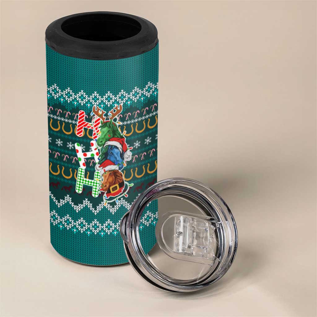 Horse Ho Ho Ho Christmas Design 4 in 1 Can Cooler Tumbler Funny Xmas Holiday Patterns - Wonder Print Shop