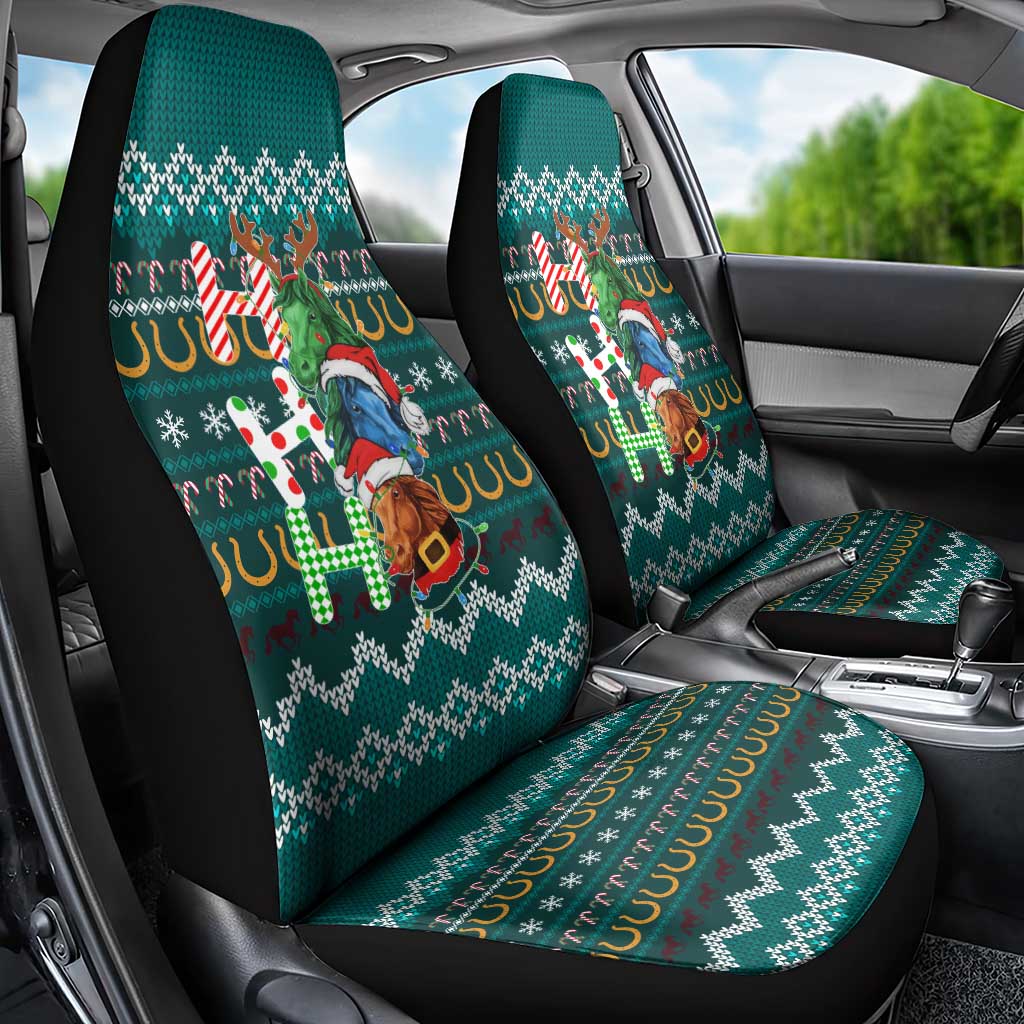 Horse Ho Ho Ho Christmas Design Car Seat Cover Funny Xmas Holiday Patterns - Wonder Print Shop