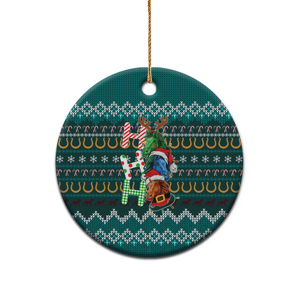 Horse Ho Ho Ho Christmas Design Ceramic Ornament Funny Xmas Holiday Patterns - Wonder Print Shop