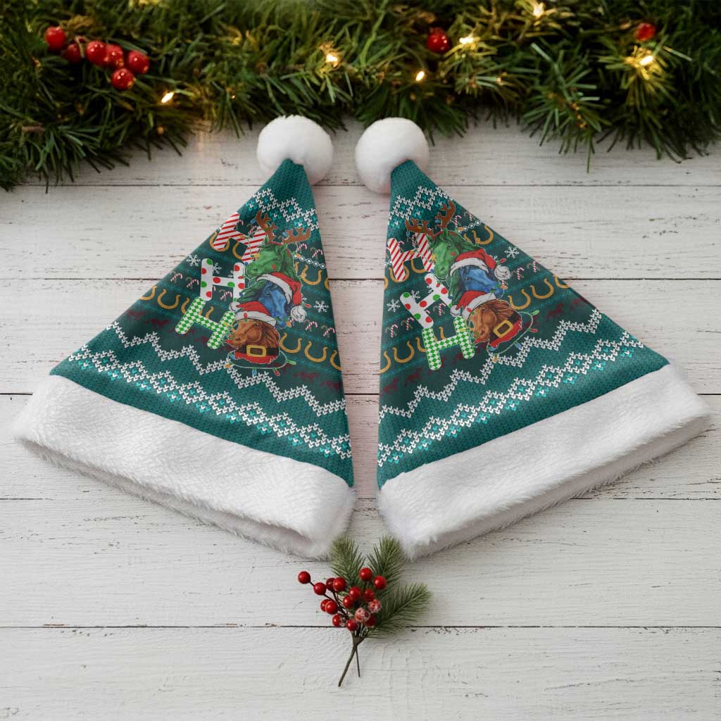Horse Ho Ho Ho Christmas Design Christmas Santa Hat Funny Xmas Holiday Patterns - Wonder Print Shop