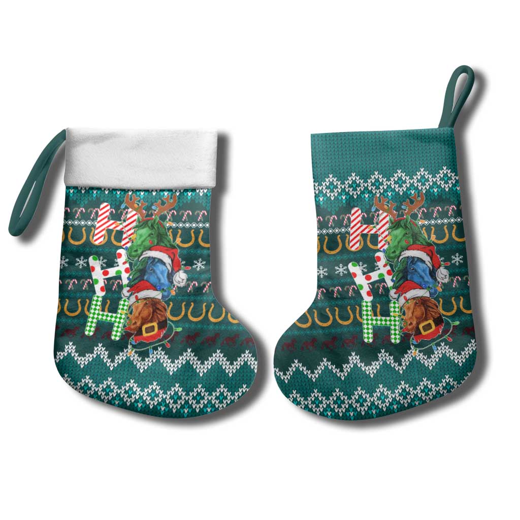 Horse Ho Ho Ho Christmas Design Christmas Stocking Funny Xmas Holiday Patterns - Wonder Print Shop