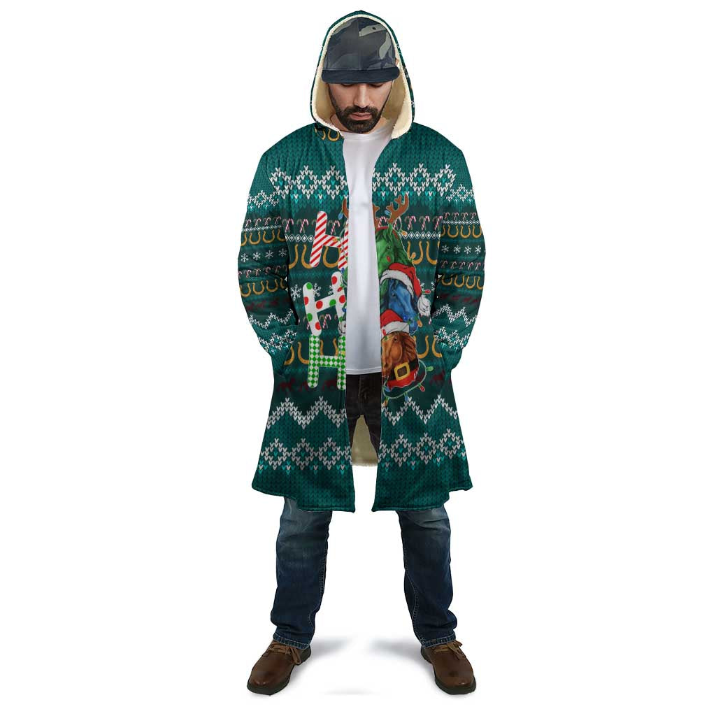 Horse Ho Ho Ho Christmas Design Cloak Funny Xmas Holiday Patterns - Wonder Print Shop