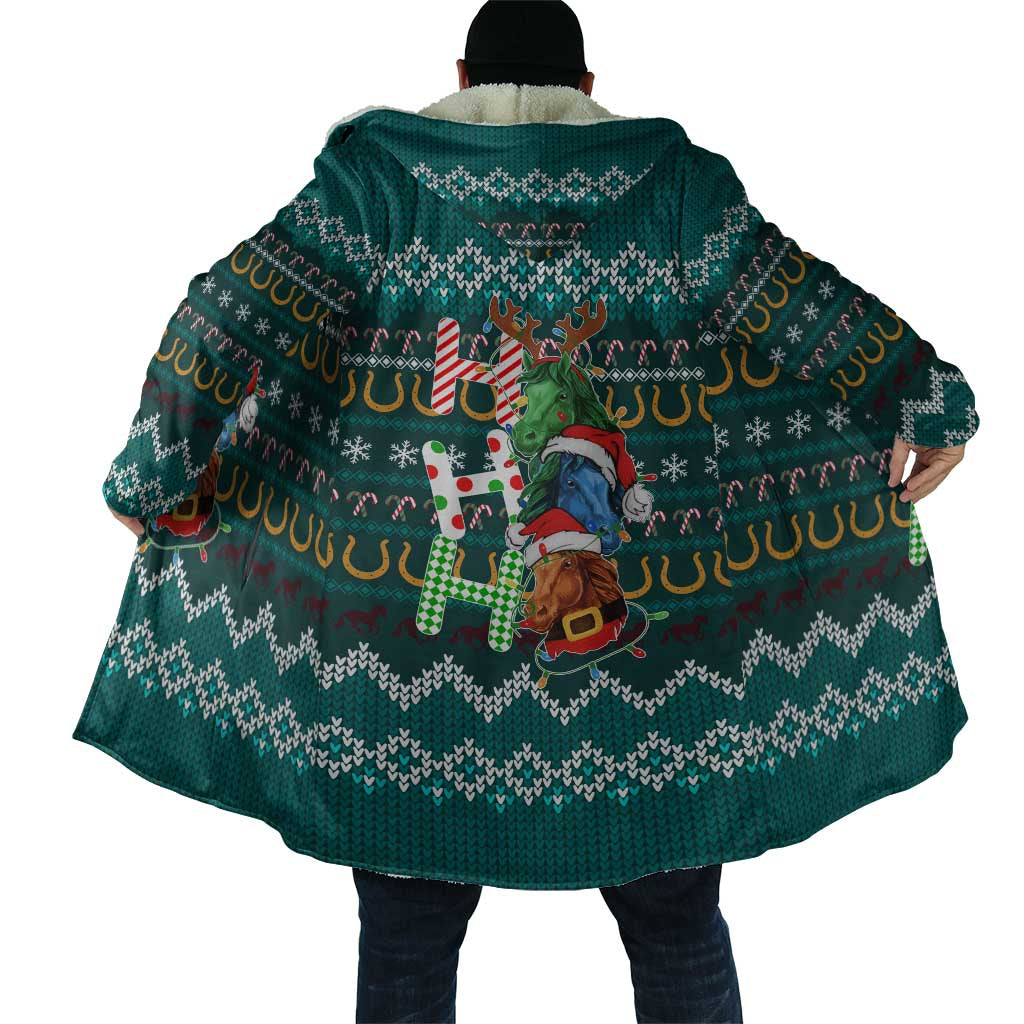 Horse Ho Ho Ho Christmas Design Cloak Funny Xmas Holiday Patterns - Wonder Print Shop