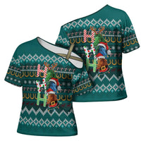 Horse Ho Ho Ho Christmas Design Cross Shoulder Shirt Funny Xmas Holiday Patterns - Wonder Print Shop