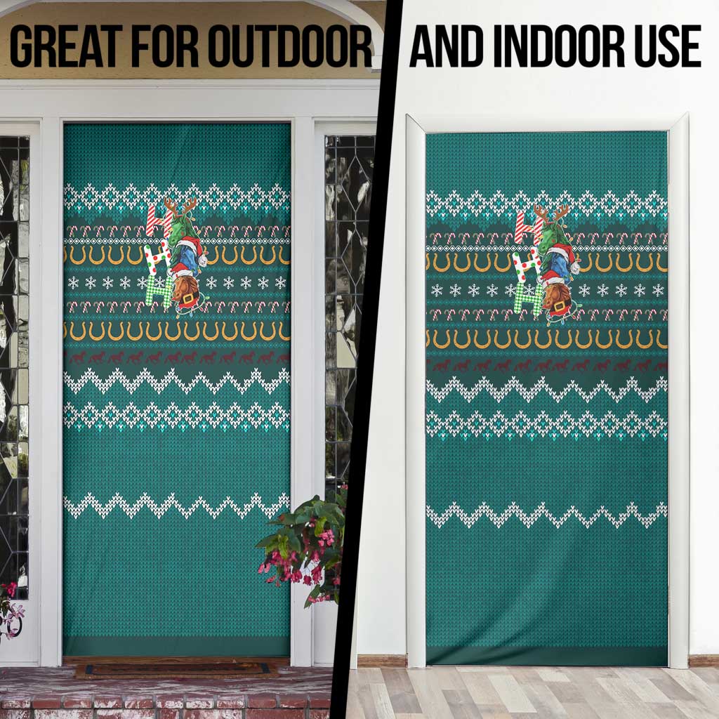 Horse Ho Ho Ho Christmas Design Door Cover Funny Xmas Holiday Patterns - Wonder Print Shop