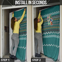 Horse Ho Ho Ho Christmas Design Door Cover Funny Xmas Holiday Patterns - Wonder Print Shop