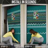 Horse Ho Ho Ho Christmas Design Door Cover Funny Xmas Holiday Patterns - Wonder Print Shop