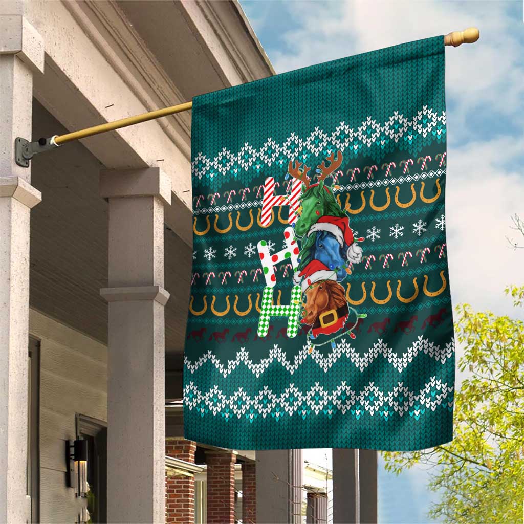 Horse Ho Ho Ho Christmas Design Garden Flag Funny Xmas Holiday Patterns - Wonder Print Shop