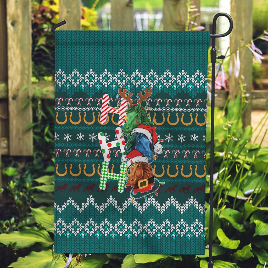Horse Ho Ho Ho Christmas Design Garden Flag Funny Xmas Holiday Patterns - Wonder Print Shop