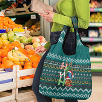 Horse Ho Ho Ho Christmas Design Grocery Bag Funny Xmas Holiday Patterns - Wonder Print Shop
