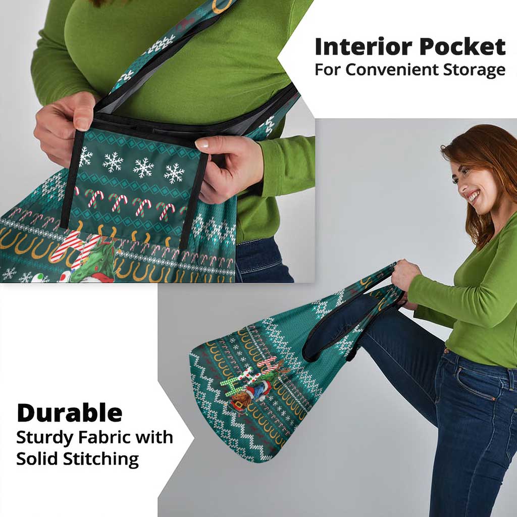 Horse Ho Ho Ho Christmas Design Grocery Bag Funny Xmas Holiday Patterns - Wonder Print Shop