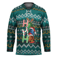 Horse Ho Ho Ho Christmas Design Hockey Jersey Funny Xmas Holiday Patterns - Wonder Print Shop