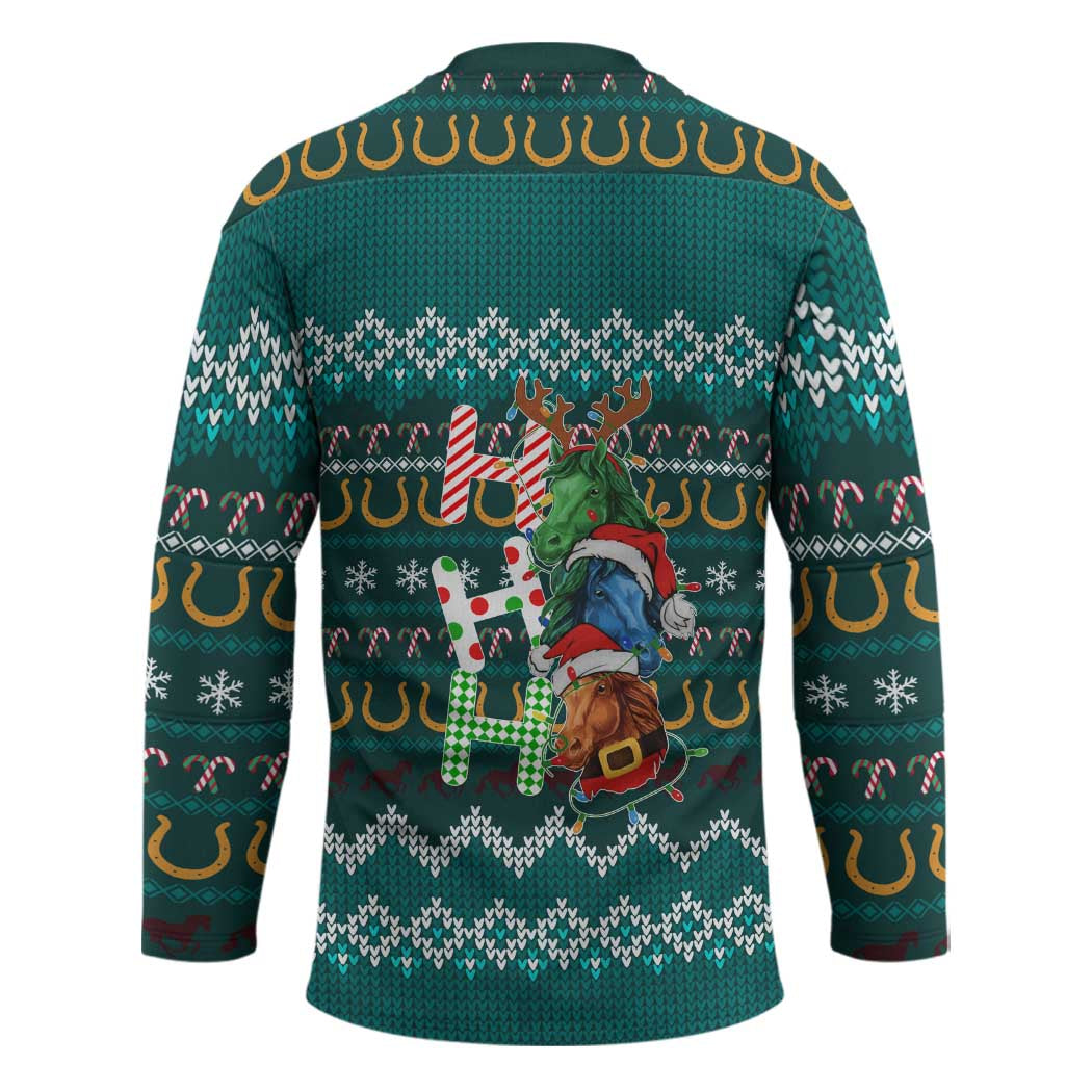 Horse Ho Ho Ho Christmas Design Hockey Jersey Funny Xmas Holiday Patterns - Wonder Print Shop