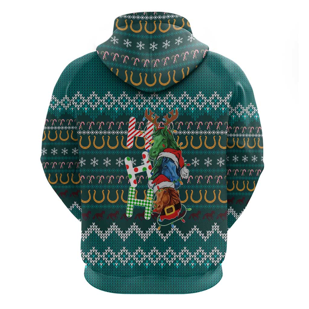 Horse Ho Ho Ho Christmas Design Hoodie Funny Xmas Holiday Patterns - Wonder Print Shop
