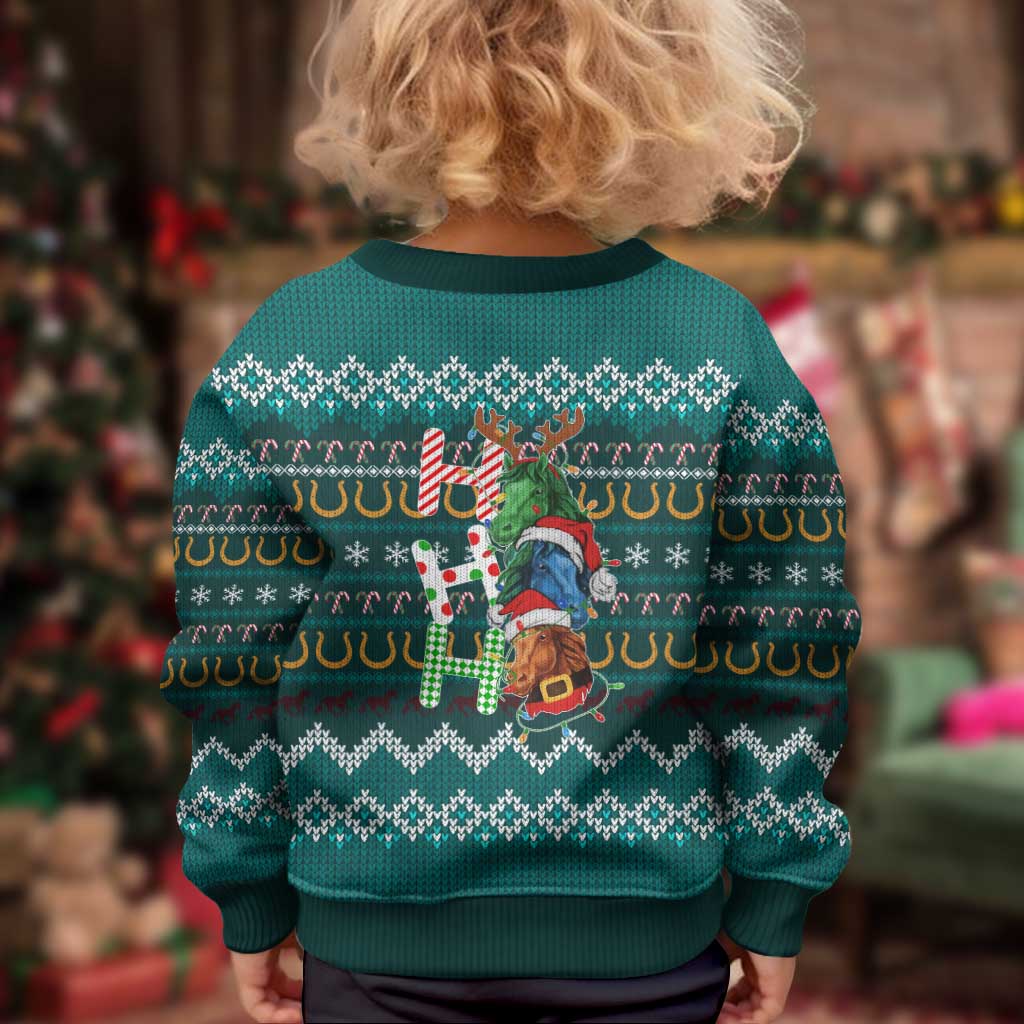 Horse Ho Ho Ho Christmas Design Kid Ugly Christmas Sweater Funny Xmas Holiday Patterns - Wonder Print Shop