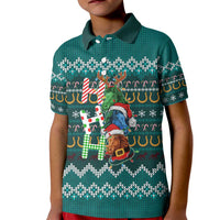 Horse Ho Ho Ho Christmas Design Kid Polo Shirt Funny Xmas Holiday Patterns - Wonder Print Shop