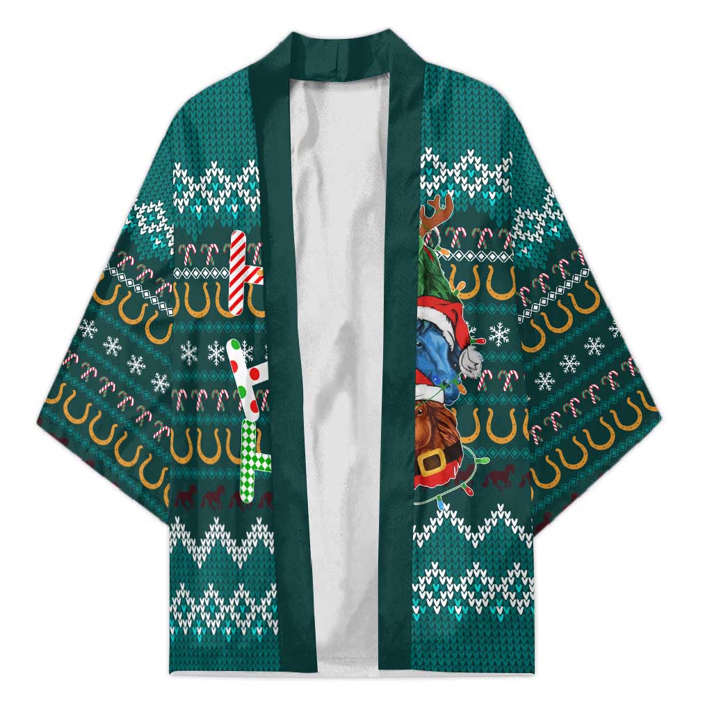 Horse Ho Ho Ho Christmas Design Kimono Funny Xmas Holiday Patterns - Wonder Print Shop