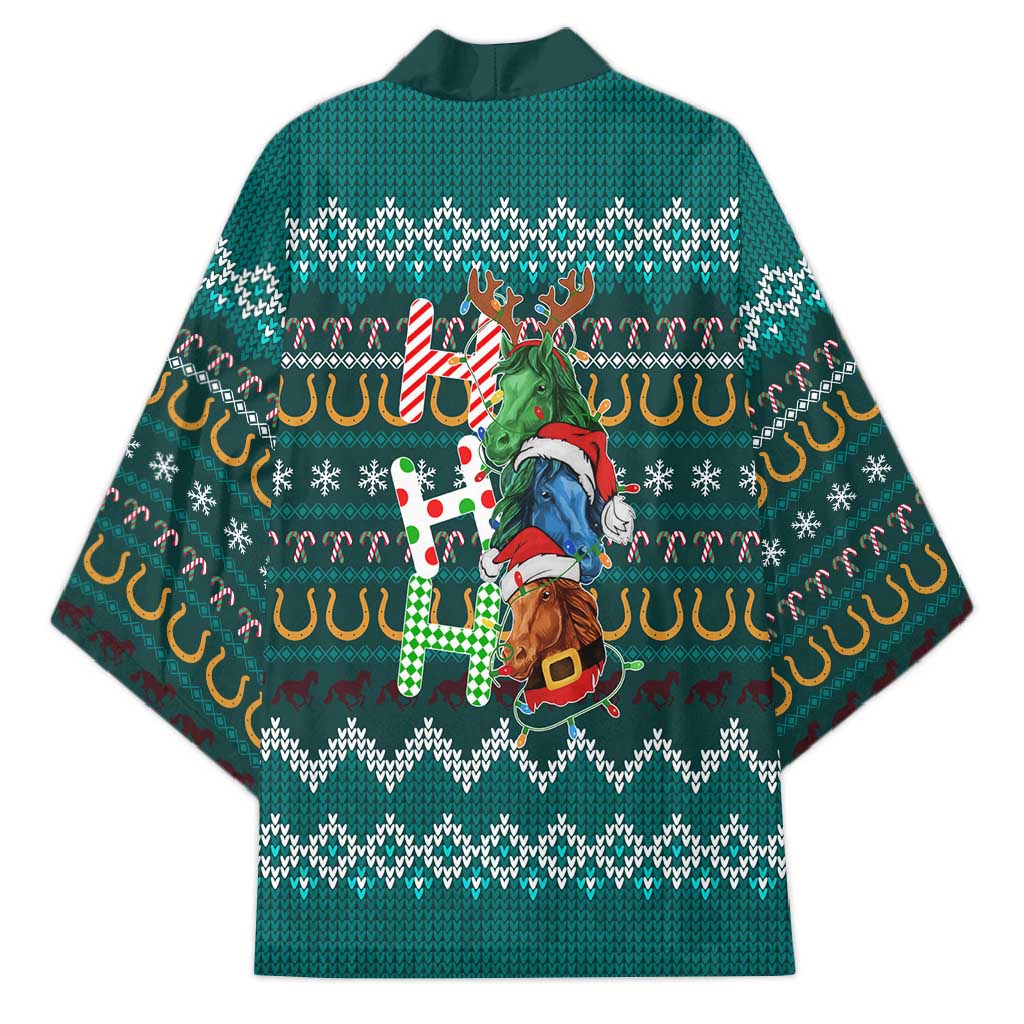 Horse Ho Ho Ho Christmas Design Kimono Funny Xmas Holiday Patterns - Wonder Print Shop