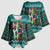 Horse Ho Ho Ho Christmas Design Kimono Sleeve Blouse Funny Xmas Holiday Patterns - Wonder Print Shop