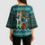 Horse Ho Ho Ho Christmas Design Kimono Sleeve Blouse Funny Xmas Holiday Patterns - Wonder Print Shop