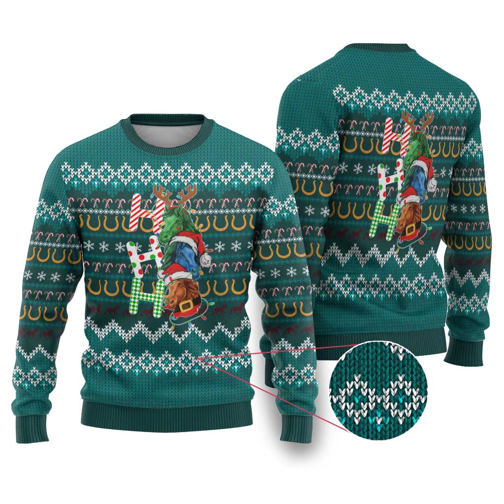 Horse Ho Ho Ho Christmas Design Ugly Christmas Sweater Funny Xmas Holiday Patterns - Wonder Print Shop