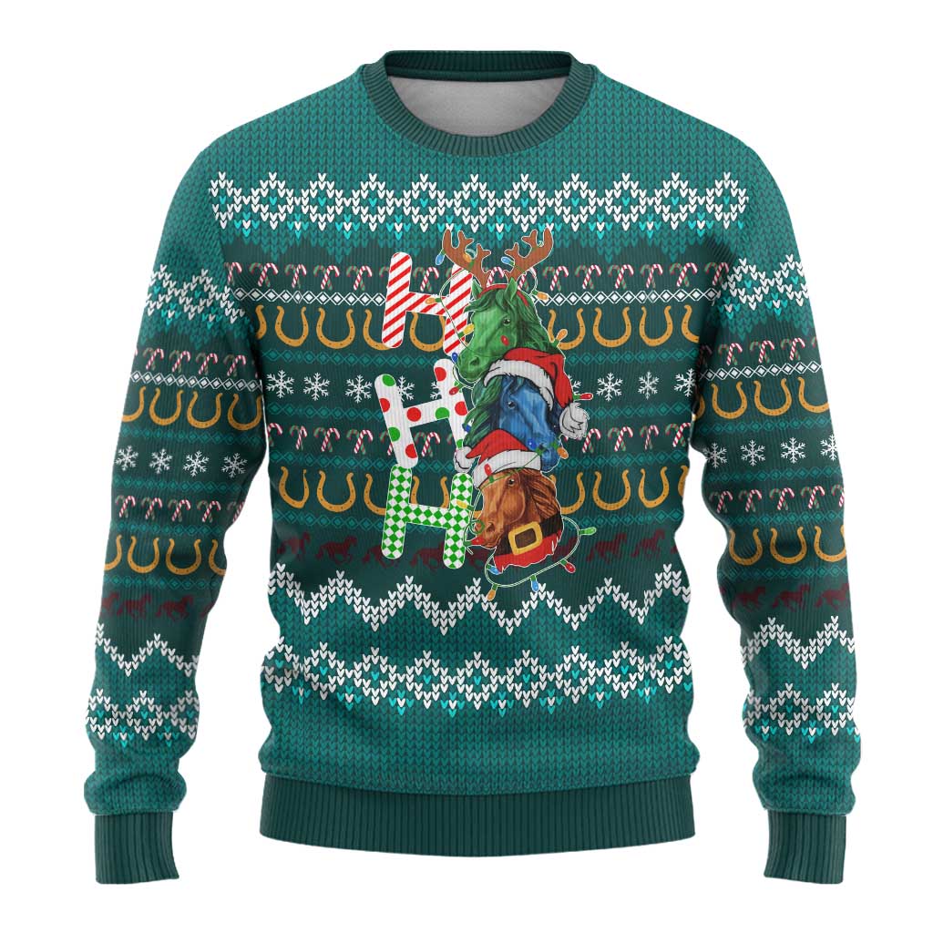 Horse Ho Ho Ho Christmas Design Ugly Christmas Sweater Funny Xmas Holiday Patterns - Wonder Print Shop