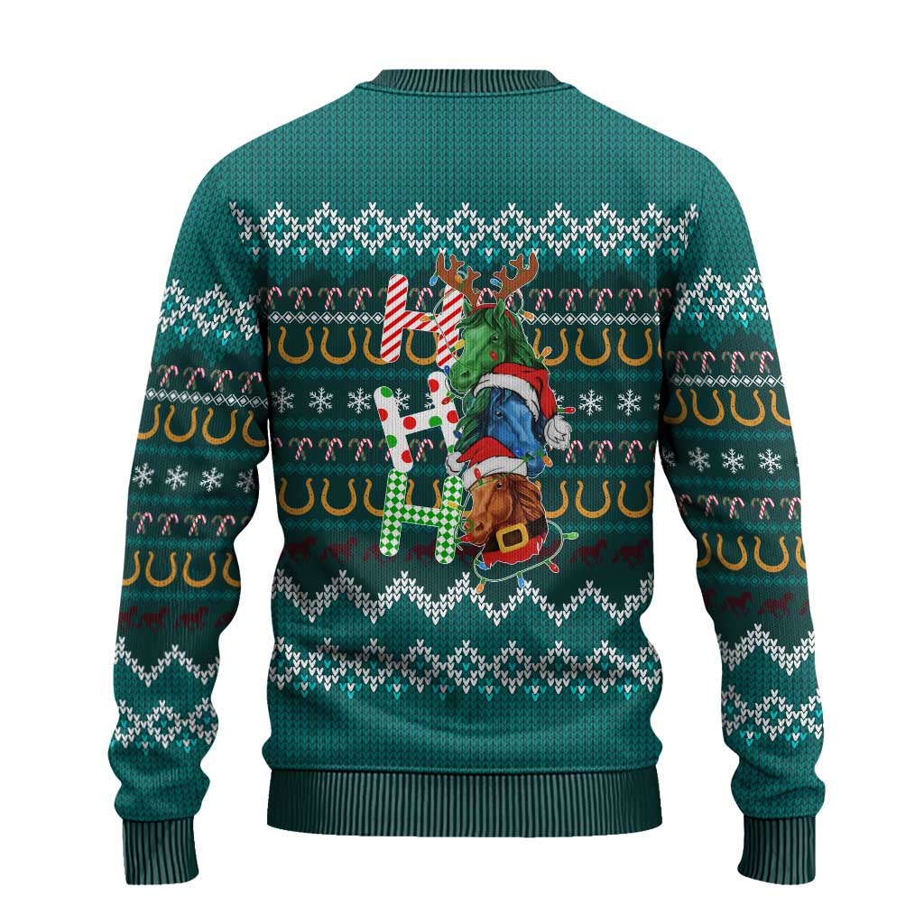 Horse Ho Ho Ho Christmas Design Ugly Christmas Sweater Funny Xmas Holiday Patterns - Wonder Print Shop