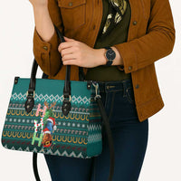 Horse Ho Ho Ho Christmas Design Leather Bag Funny Xmas Holiday Patterns - Wonder Print Shop