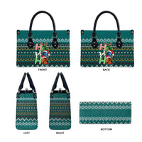 Horse Ho Ho Ho Christmas Design Leather Bag Funny Xmas Holiday Patterns - Wonder Print Shop