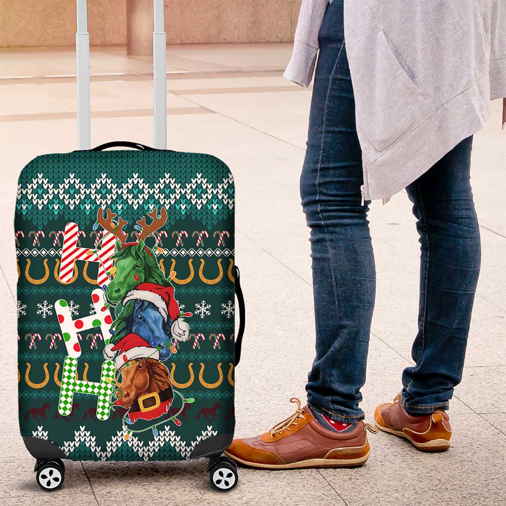 Horse Ho Ho Ho Christmas Design Luggage Cover Funny Xmas Holiday Patterns - Wonder Print Shop