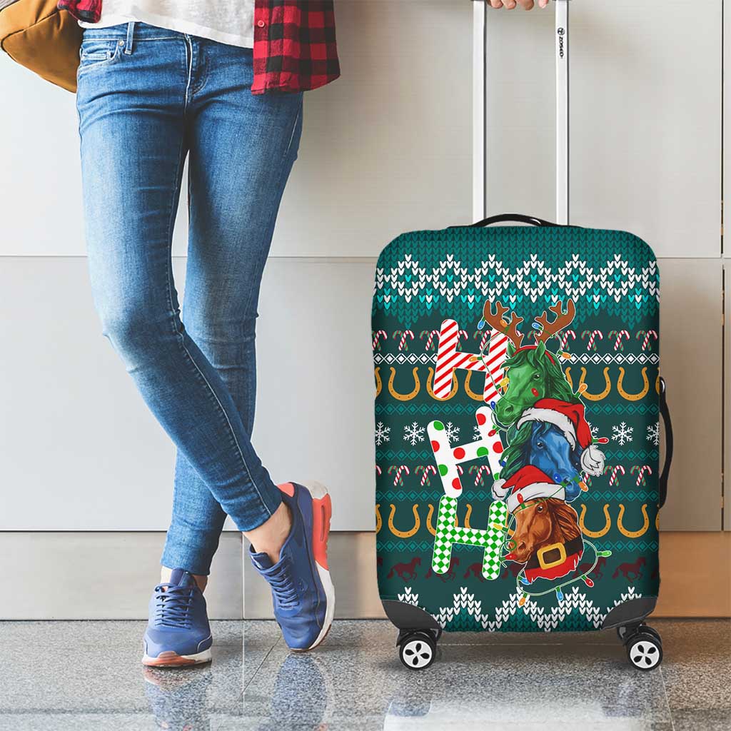 Horse Ho Ho Ho Christmas Design Luggage Cover Funny Xmas Holiday Patterns - Wonder Print Shop