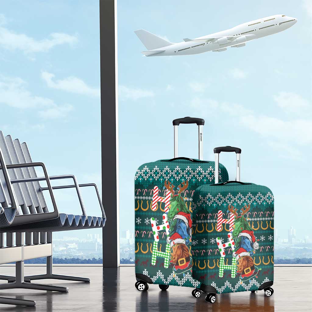 Horse Ho Ho Ho Christmas Design Luggage Cover Funny Xmas Holiday Patterns - Wonder Print Shop