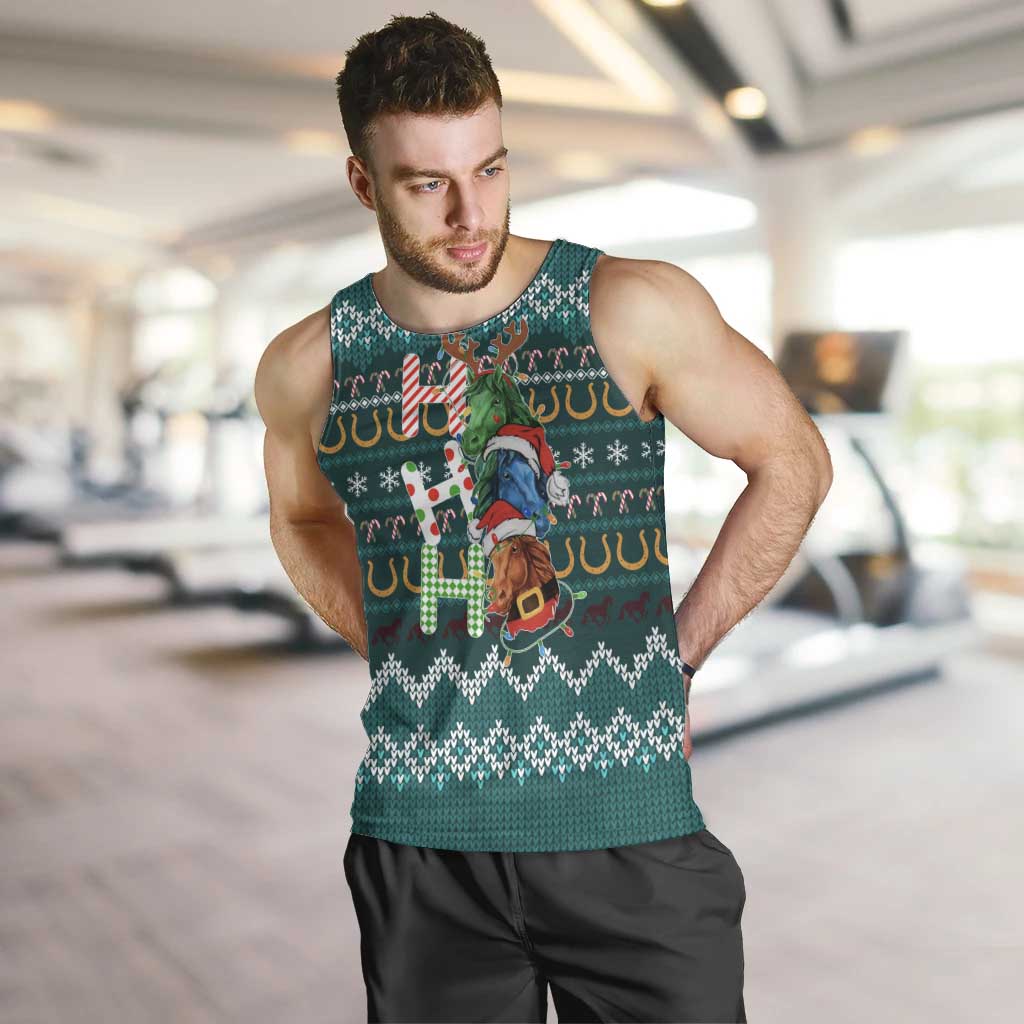 Horse Ho Ho Ho Christmas Design Men Tank Top Funny Xmas Holiday Patterns - Wonder Print Shop
