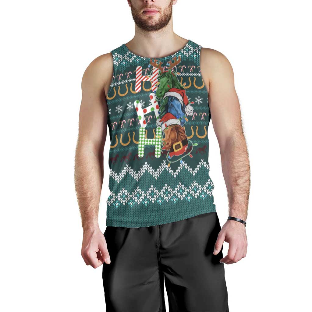 Horse Ho Ho Ho Christmas Design Men Tank Top Funny Xmas Holiday Patterns - Wonder Print Shop