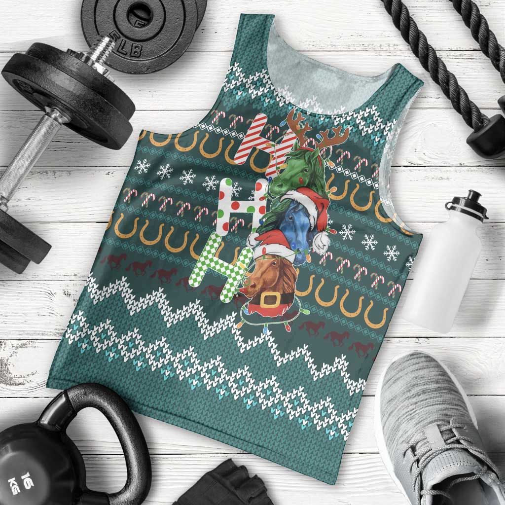Horse Ho Ho Ho Christmas Design Men Tank Top Funny Xmas Holiday Patterns - Wonder Print Shop