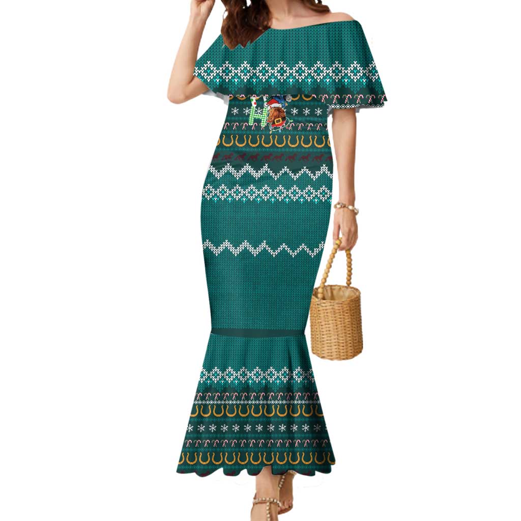 Horse Ho Ho Ho Christmas Design Mermaid Dress Funny Xmas Holiday Patterns - Wonder Print Shop