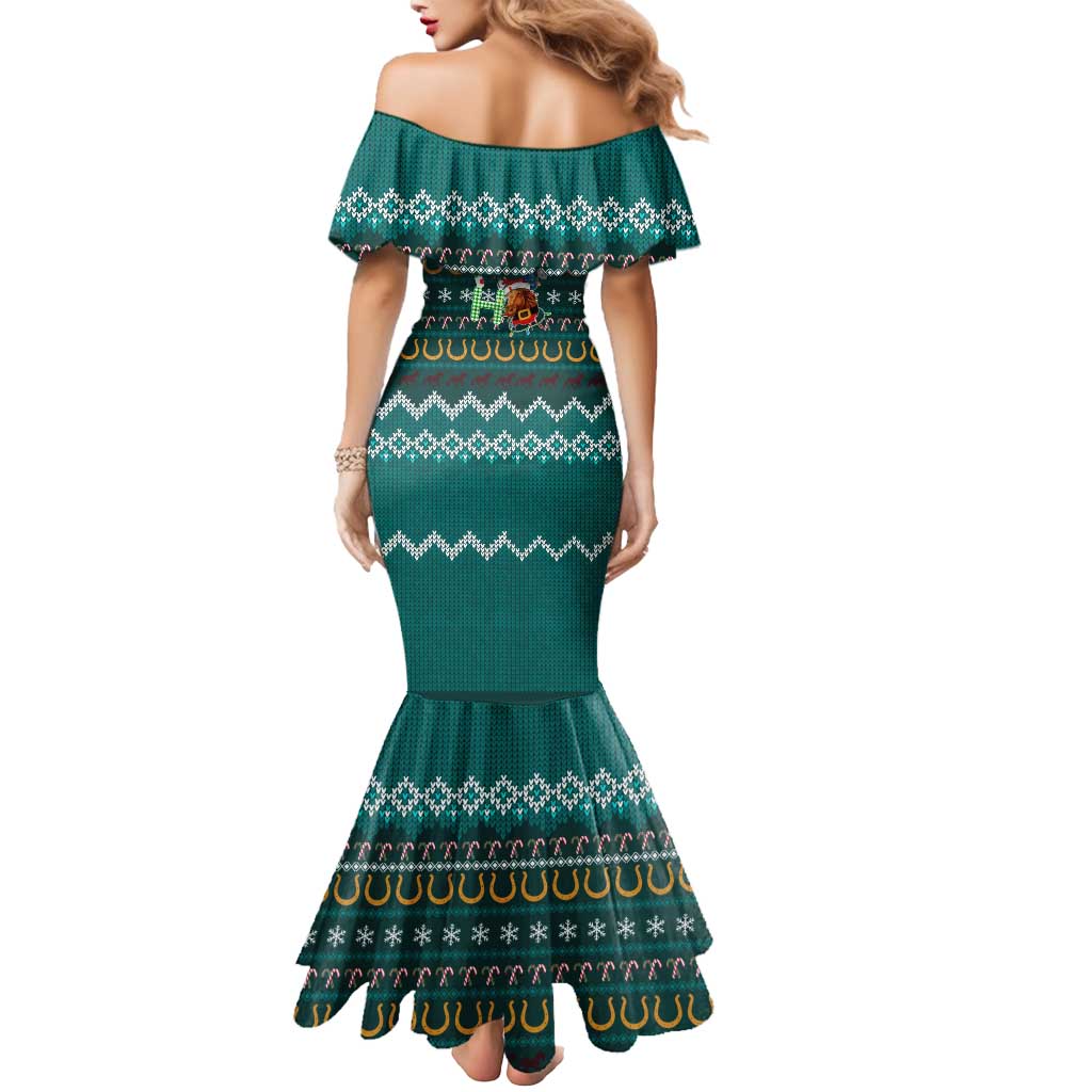 Horse Ho Ho Ho Christmas Design Mermaid Dress Funny Xmas Holiday Patterns - Wonder Print Shop