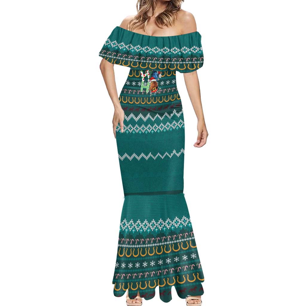 Horse Ho Ho Ho Christmas Design Mermaid Dress Funny Xmas Holiday Patterns - Wonder Print Shop