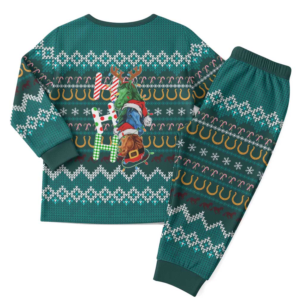Horse Ho Ho Ho Christmas Design Christmas Pajama Set Funny Xmas Holiday Patterns - Wonder Print Shop
