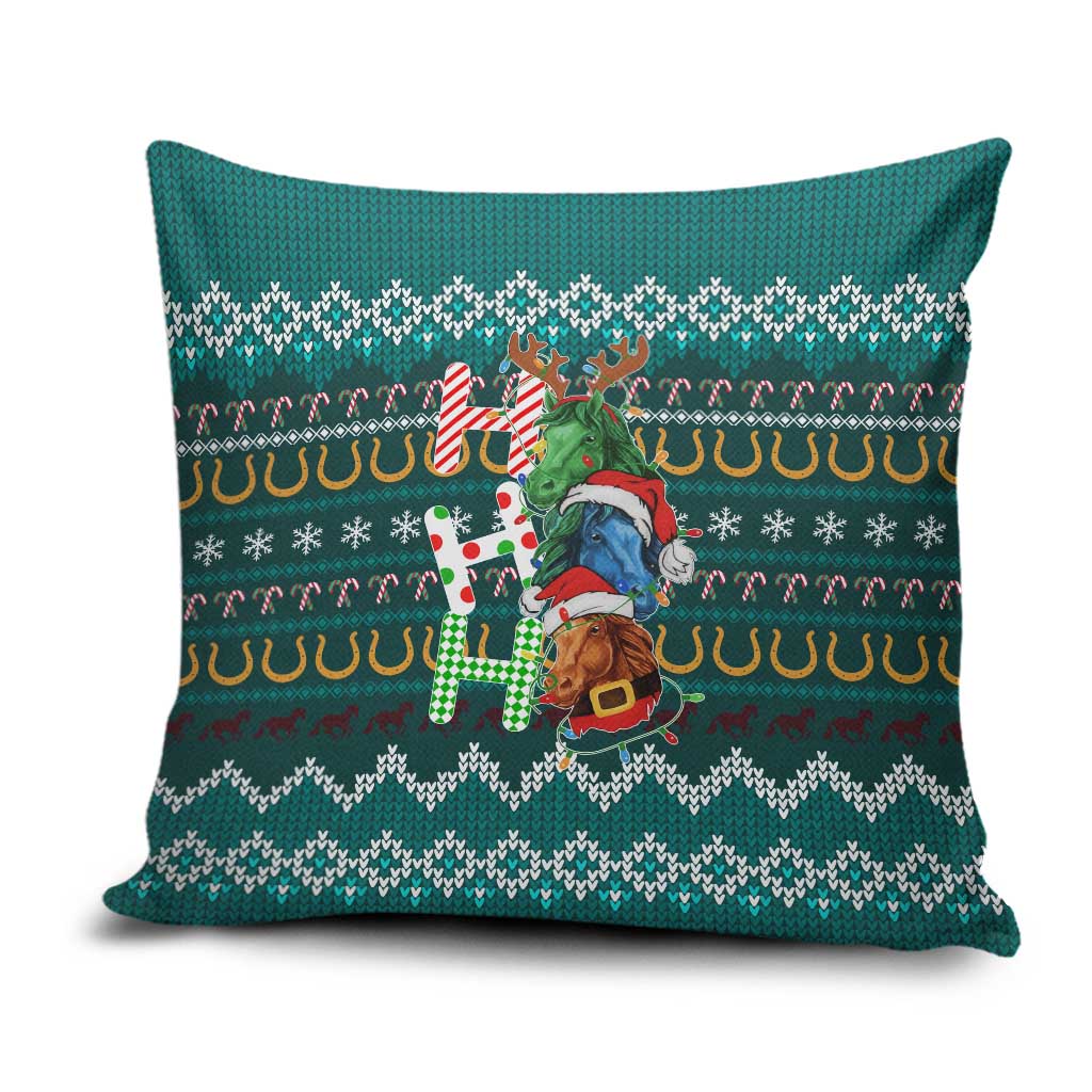 Horse Ho Ho Ho Christmas Design Pillow Cover Funny Xmas Holiday Patterns - Wonder Print Shop