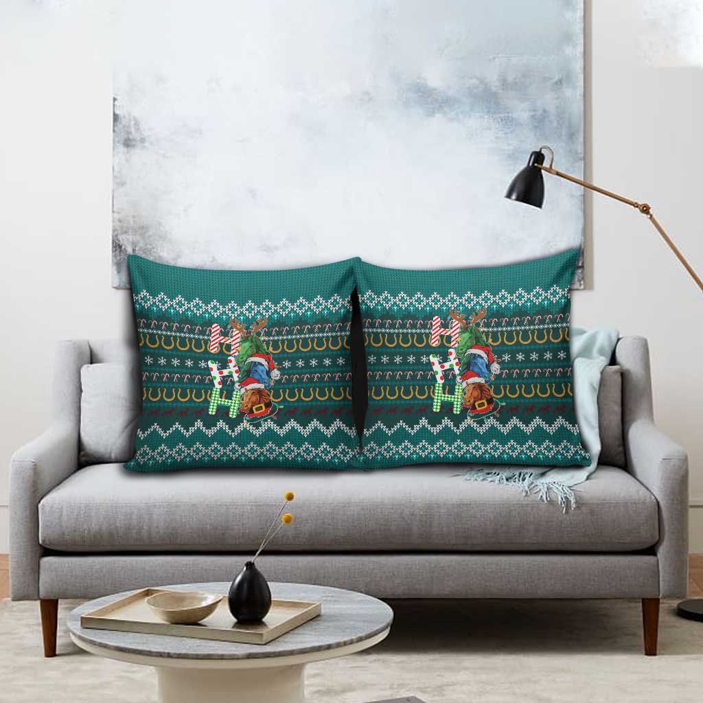 Horse Ho Ho Ho Christmas Design Pillow Cover Funny Xmas Holiday Patterns - Wonder Print Shop