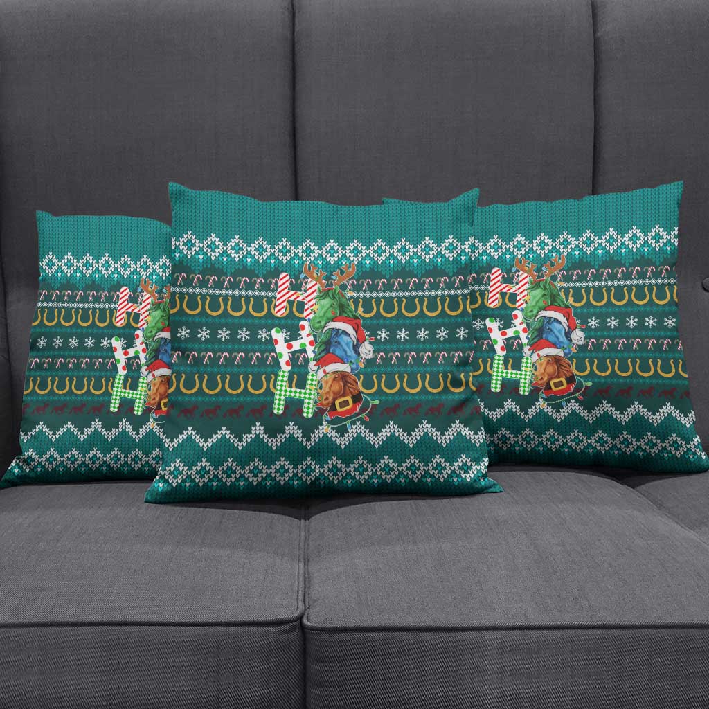 Horse Ho Ho Ho Christmas Design Pillow Cover Funny Xmas Holiday Patterns - Wonder Print Shop