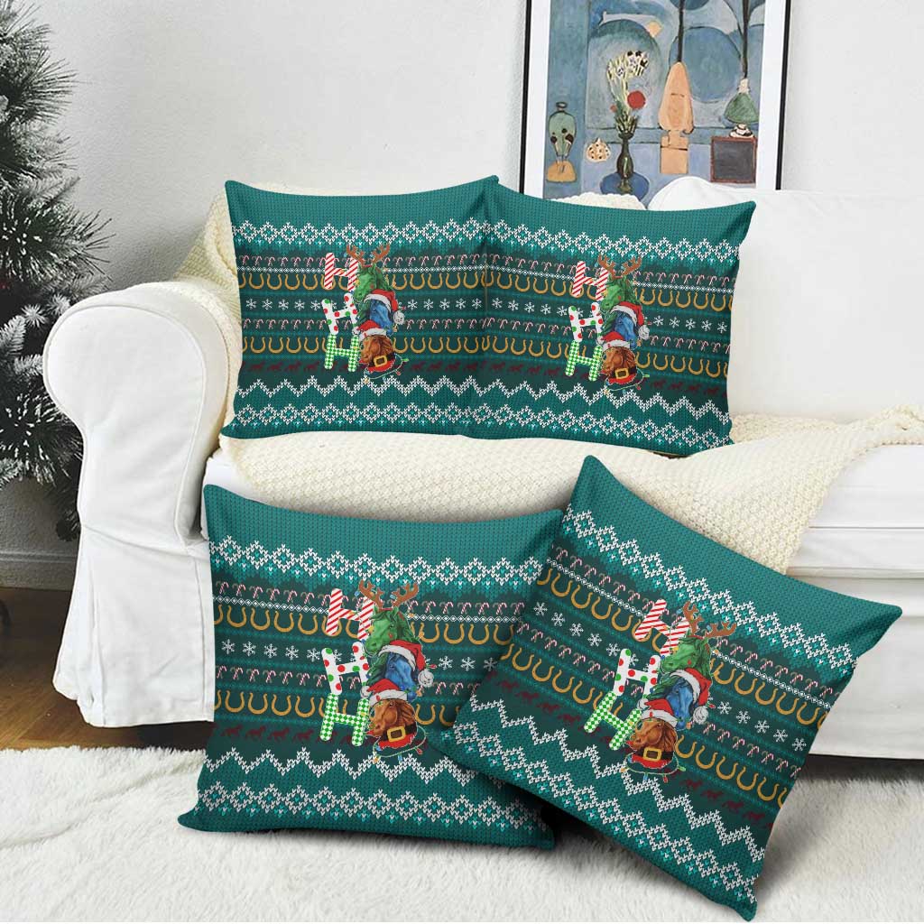 Horse Ho Ho Ho Christmas Design Pillow Cover Funny Xmas Holiday Patterns - Wonder Print Shop