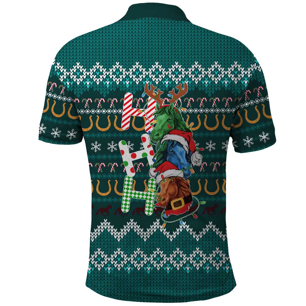 Horse Ho Ho Ho Christmas Design Polo Shirt Funny Xmas Holiday Patterns - Wonder Print Shop