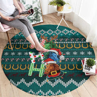 Horse Ho Ho Ho Christmas Design Round Carpet Funny Xmas Holiday Patterns - Wonder Print Shop