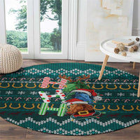 Horse Ho Ho Ho Christmas Design Round Carpet Funny Xmas Holiday Patterns - Wonder Print Shop