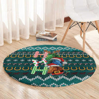 Horse Ho Ho Ho Christmas Design Round Carpet Funny Xmas Holiday Patterns - Wonder Print Shop