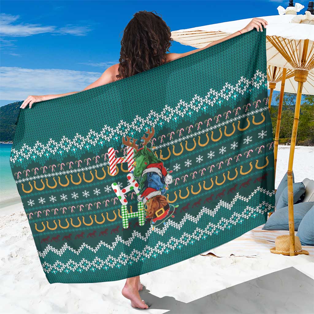 Horse Ho Ho Ho Christmas Design Sarong Funny Xmas Holiday Patterns - Wonder Print Shop