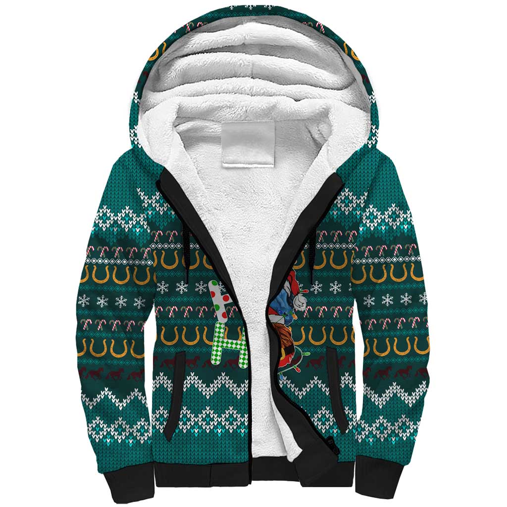 Horse Ho Ho Ho Christmas Design Sherpa Hoodie Funny Xmas Holiday Patterns - Wonder Print Shop